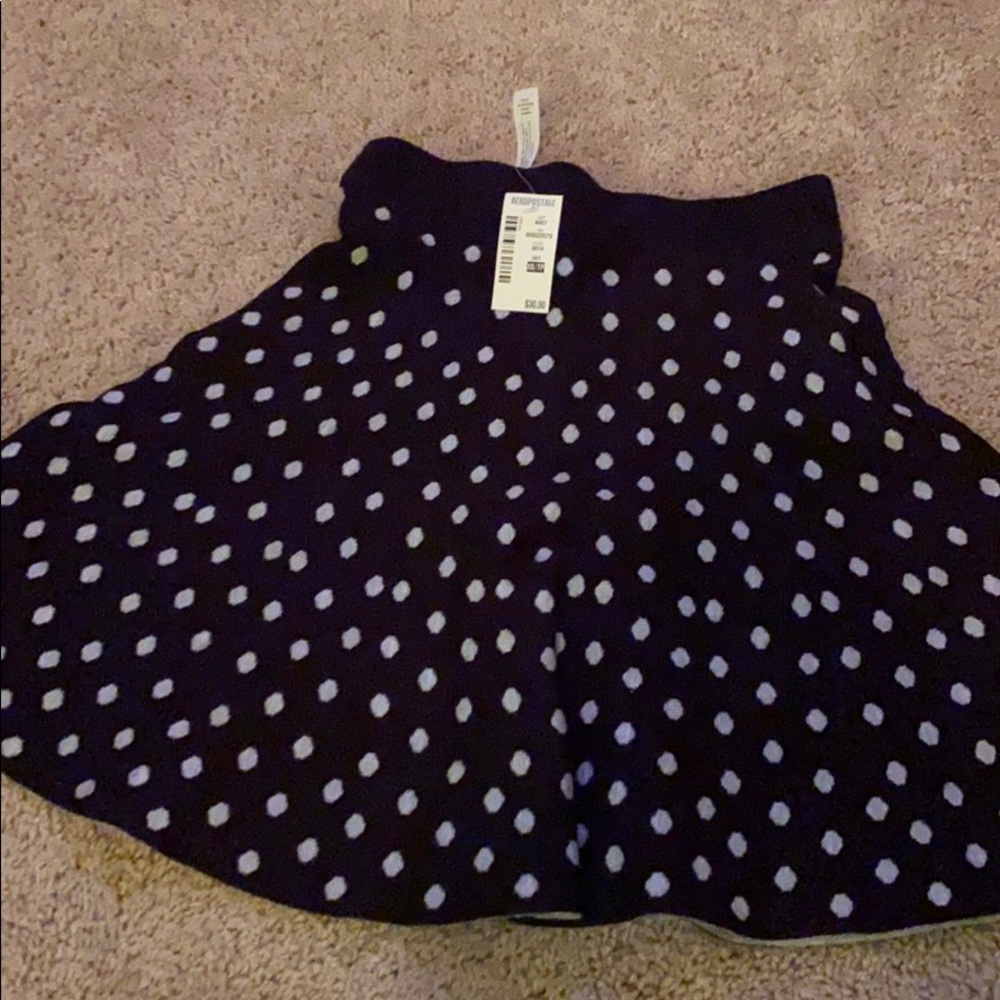 Rayon black and white polka dot skirt